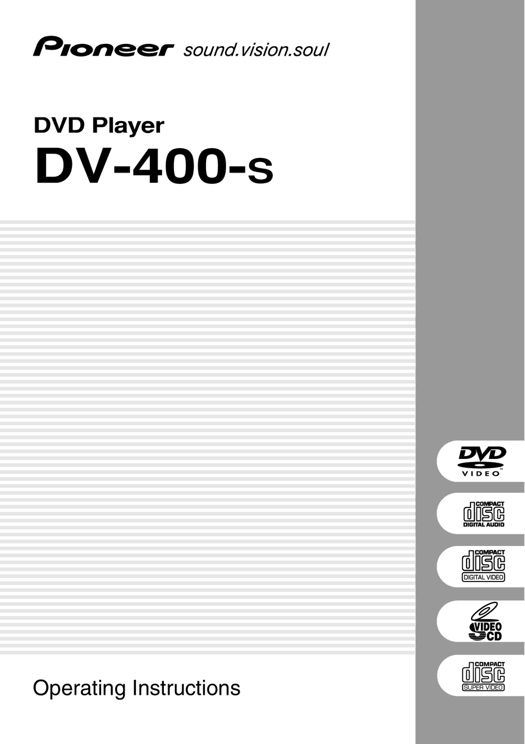 Pioneer DV-400-S operating instructions 