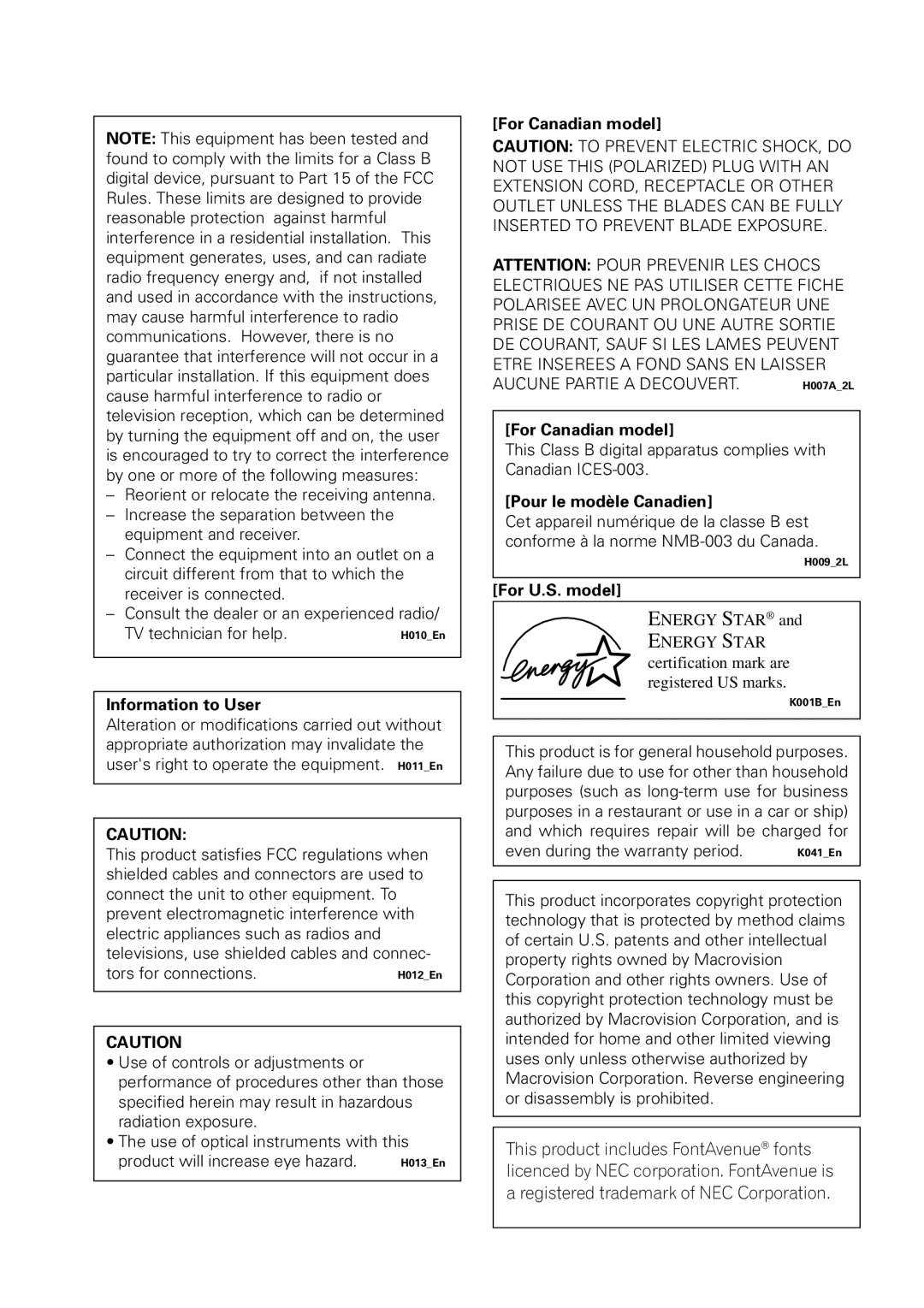 Pioneer DV-45A operating instructions For Canadian model 