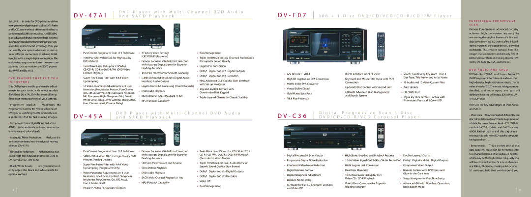 Pioneer DV-47Ai manual 4 7 a, F 0, 4 5 a, C 3 