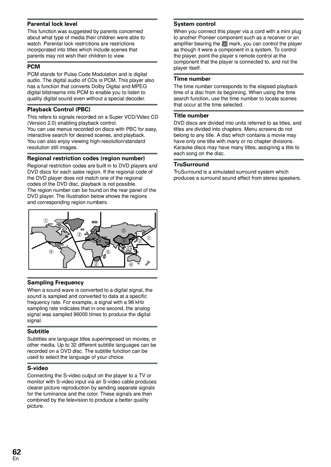 Pioneer DV-440, DV-533K operating instructions Pcm 