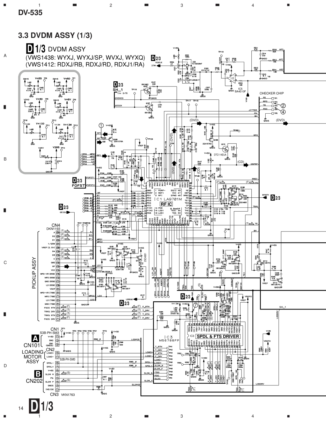 Pioneer DV-535 specifications CN4, CN1 