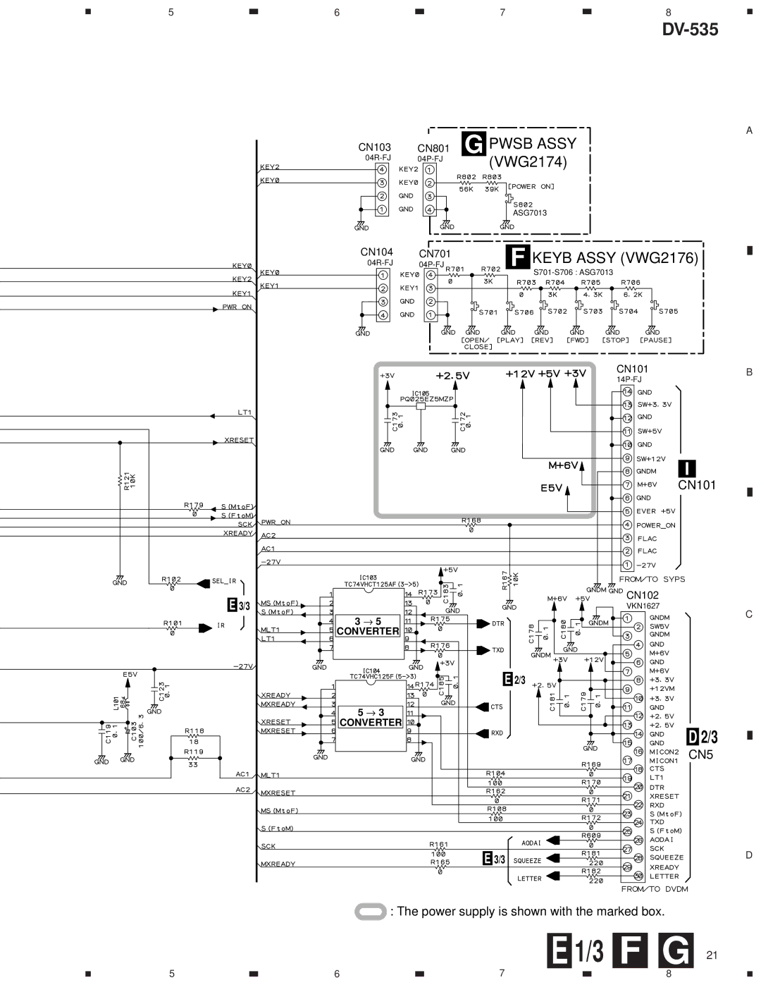 Pioneer DV-535 specifications 3 F G 