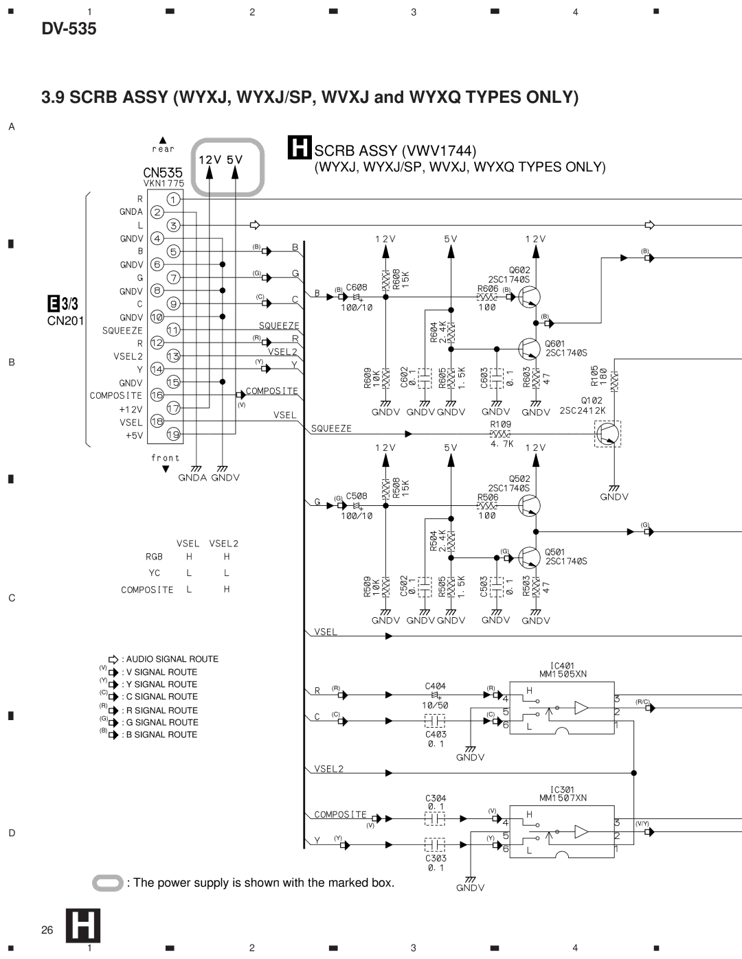 Pioneer specifications DV-535 Scrb Assy WYXJ, WYXJ/SP, Wvxj and Wyxq Types only 