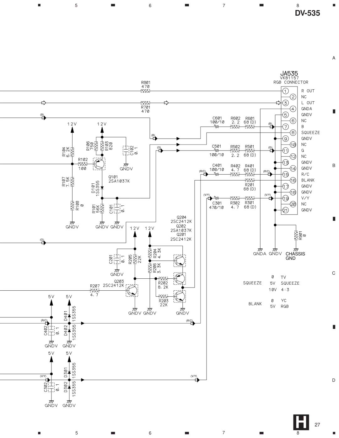 Pioneer DV-535 specifications Chassis GND 