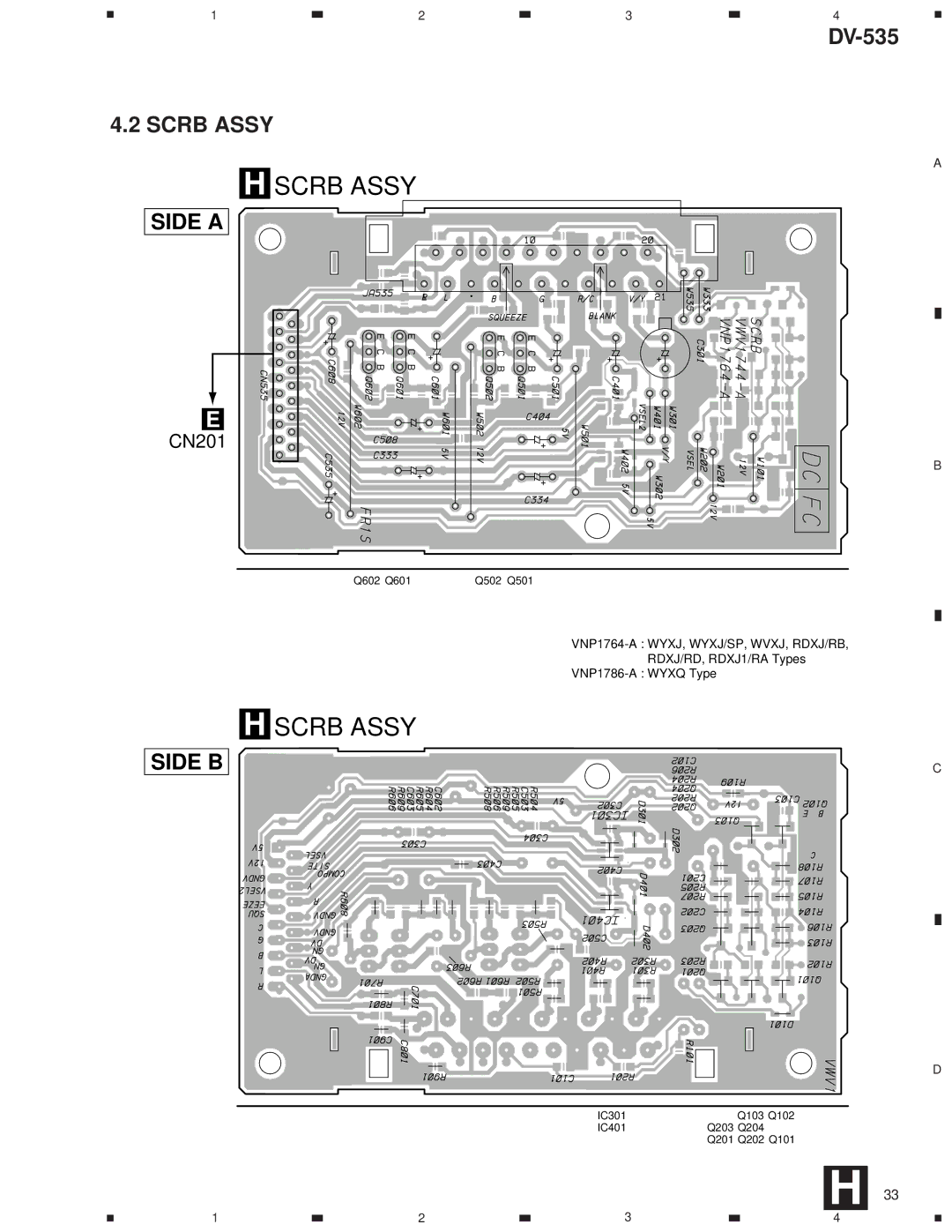 Pioneer DV-535 specifications Scrb Assy, VNP1764-A WYXJ, WYXJ/SP, WVXJ, RDXJ/RB 