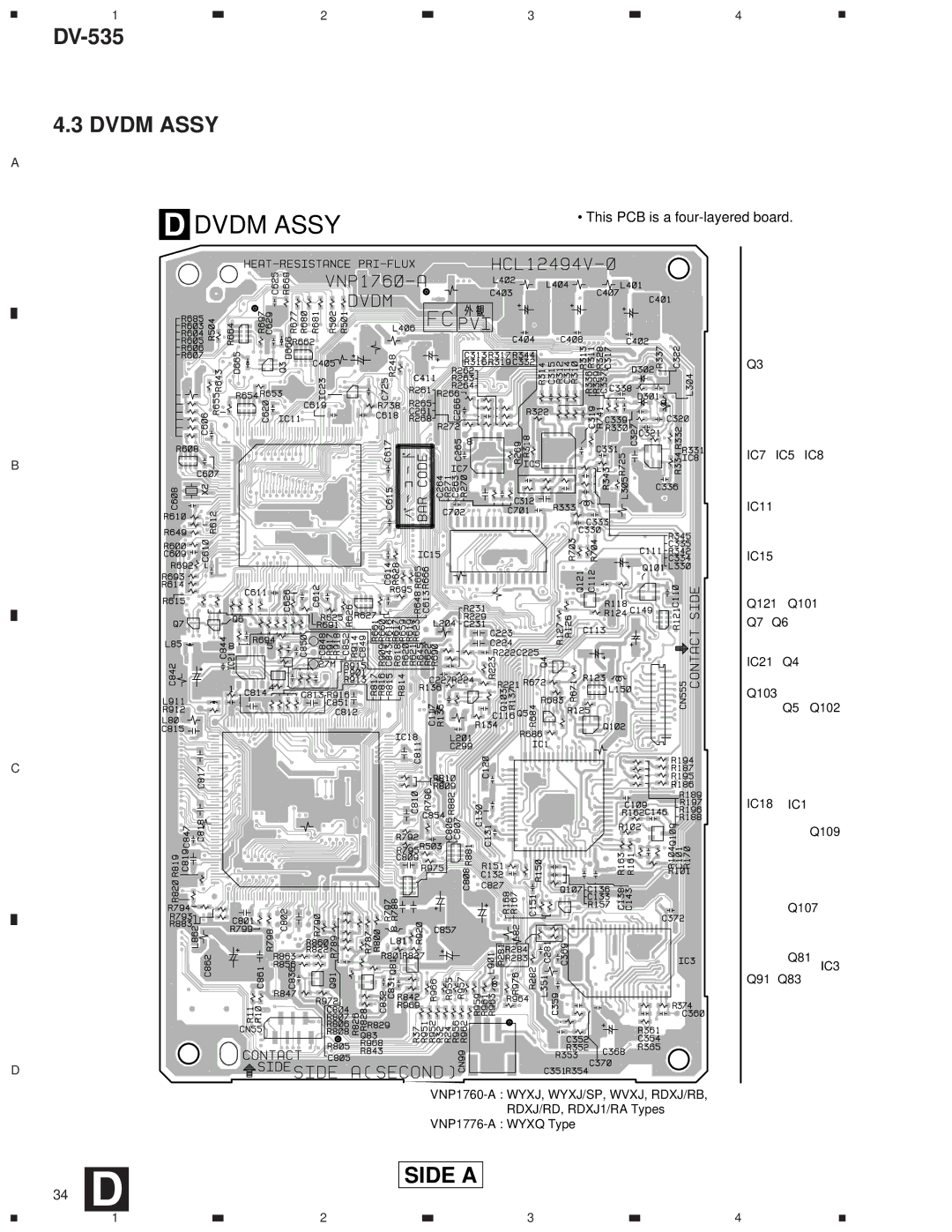 Pioneer DV-535 specifications Dvdm Assy, IC7 IC5 IC8, VNP1760-A WYXJ, WYXJ/SP, WVXJ, RDXJ/RB 