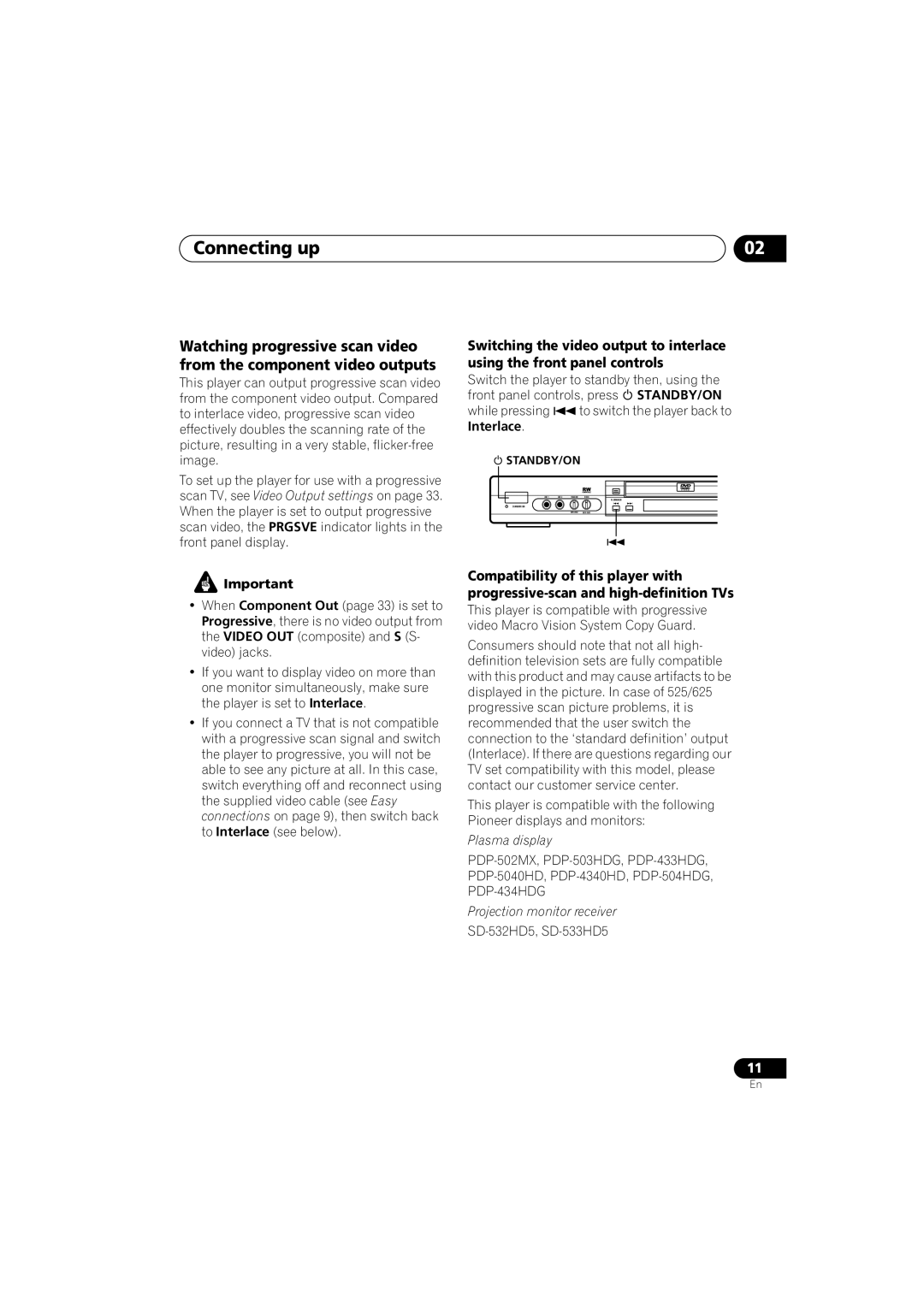 Pioneer DV-575K-s operating instructions Interlace 