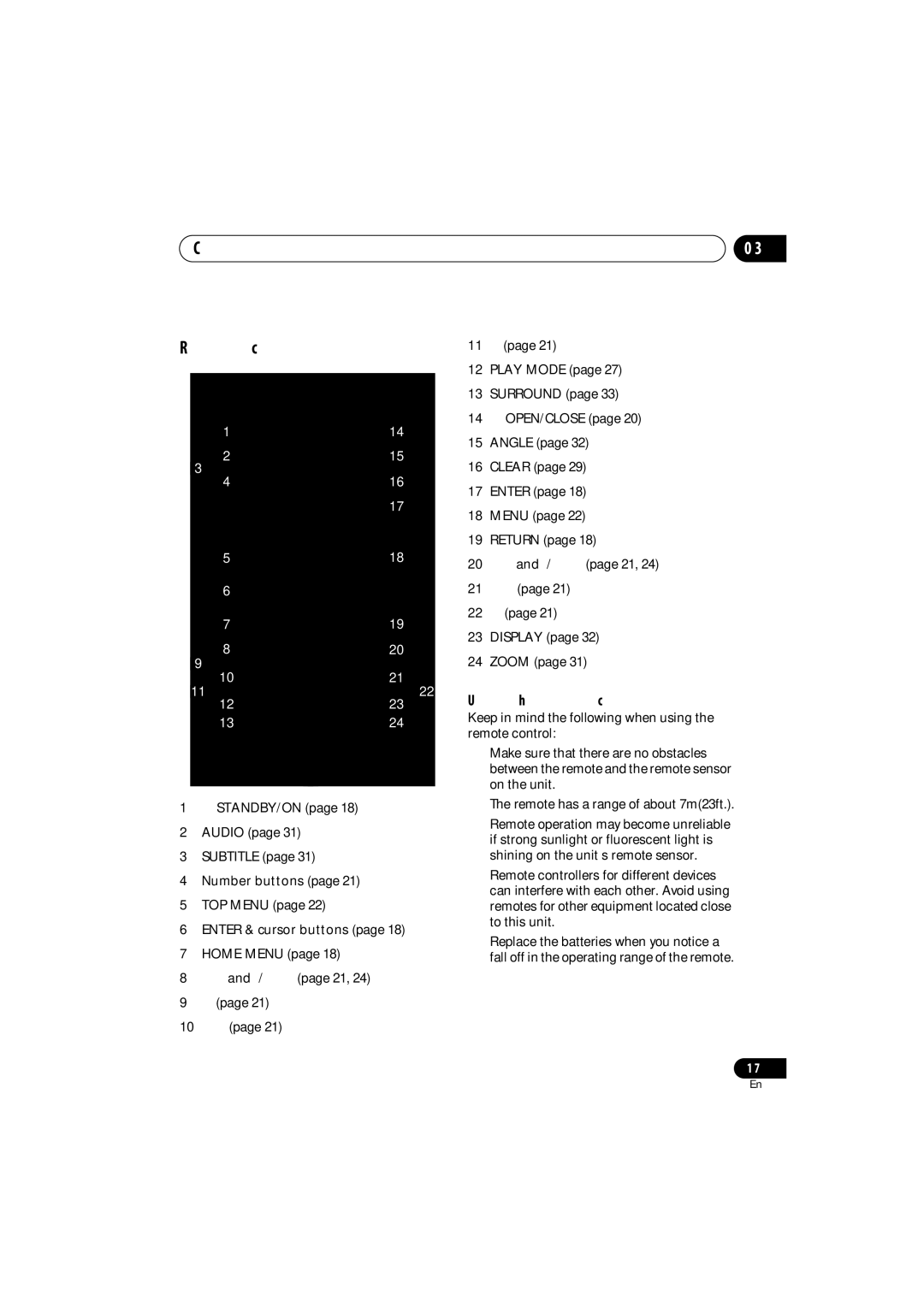 Pioneer DV-588A-S operating instructions Controls and displays Remote control, Using the remote control 