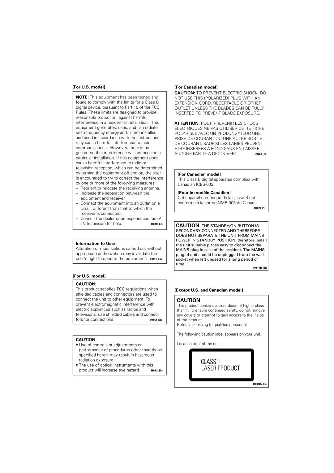 Pioneer DV-59AVI, DV-S969AVi operating instructions For Canadian model 