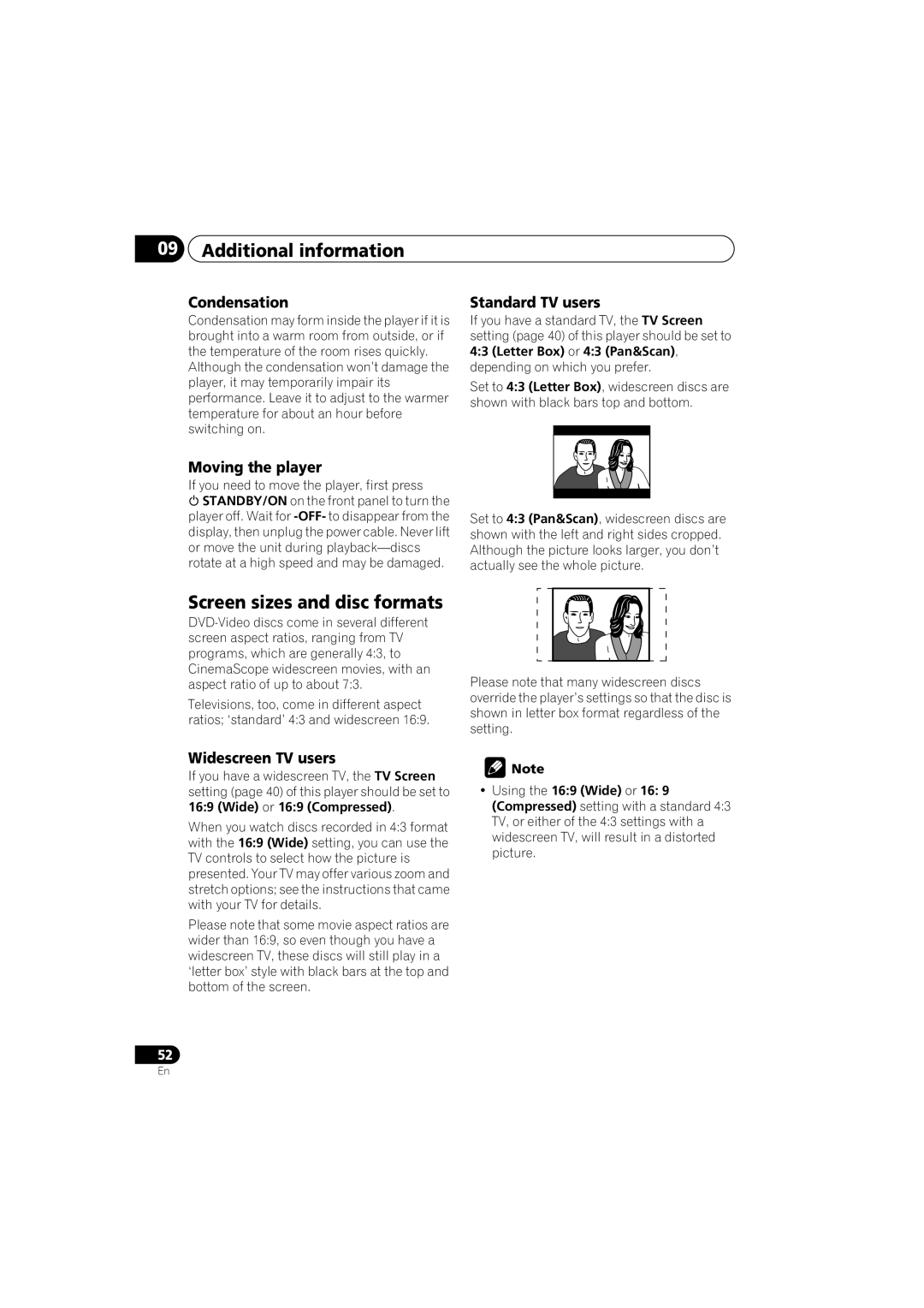 Pioneer DV-600AV-K, DV-400V-K operating instructions Additional information, Screen sizes and disc formats 