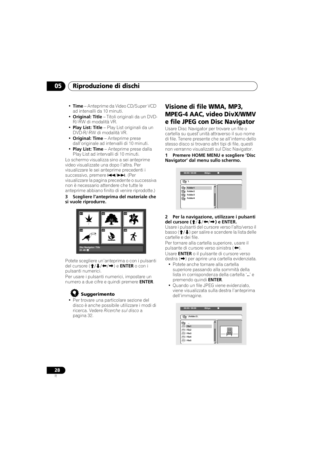 Pioneer DV-600AV-K, DV-400V-K operating instructions Scegliere l’anteprima del materiale che si vuole riprodurre 