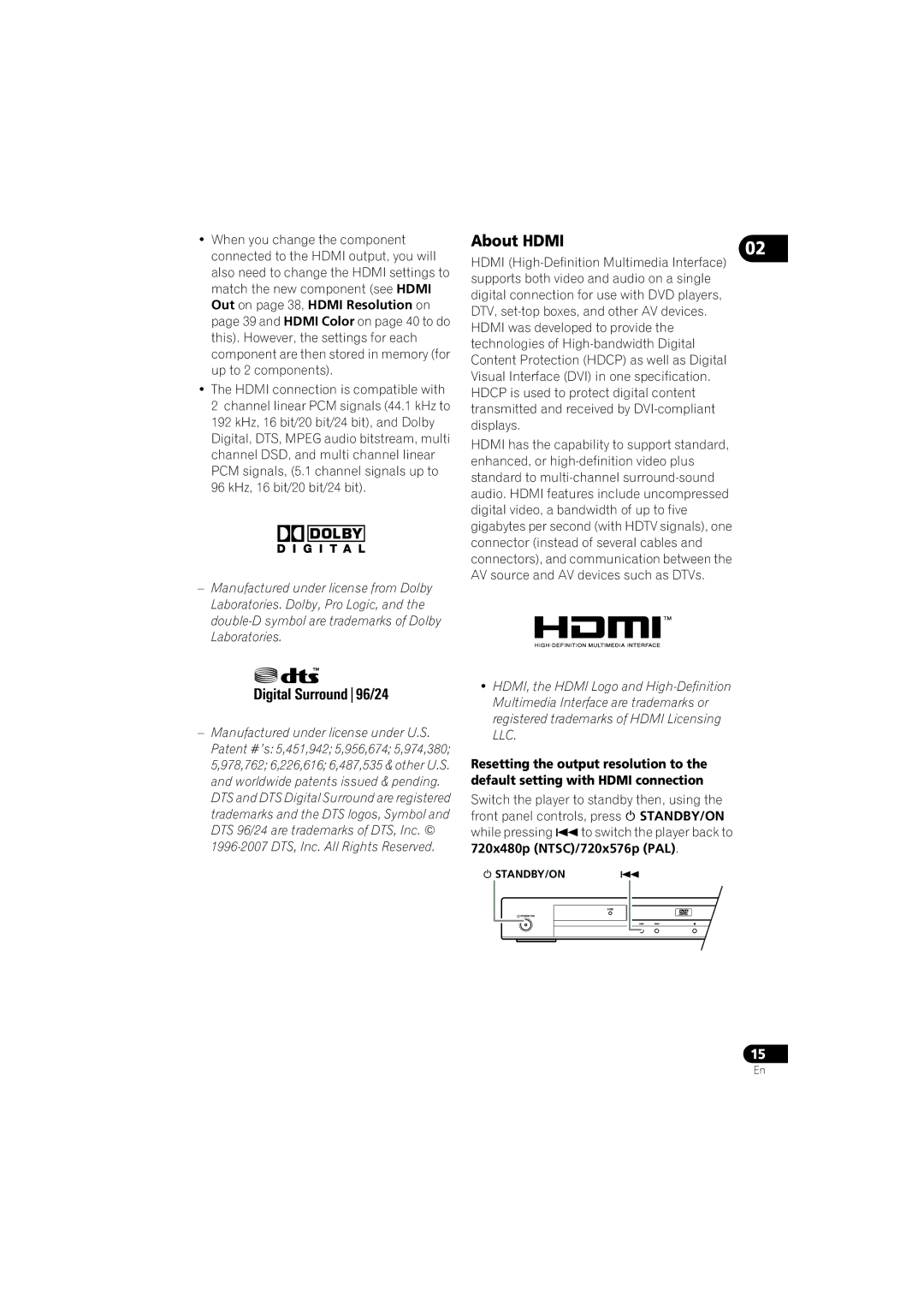 Pioneer DV-610AV-S operating instructions About Hdmi 