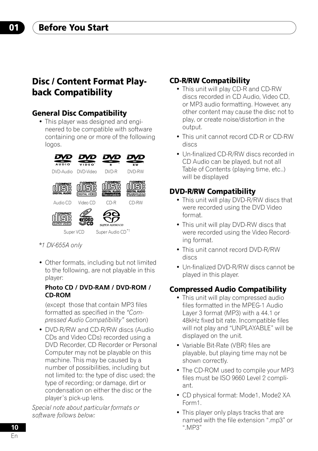 Pioneer DV-655A operating instructions Photo CD / DVD-RAM / DVD-ROM, Cd-Rom 