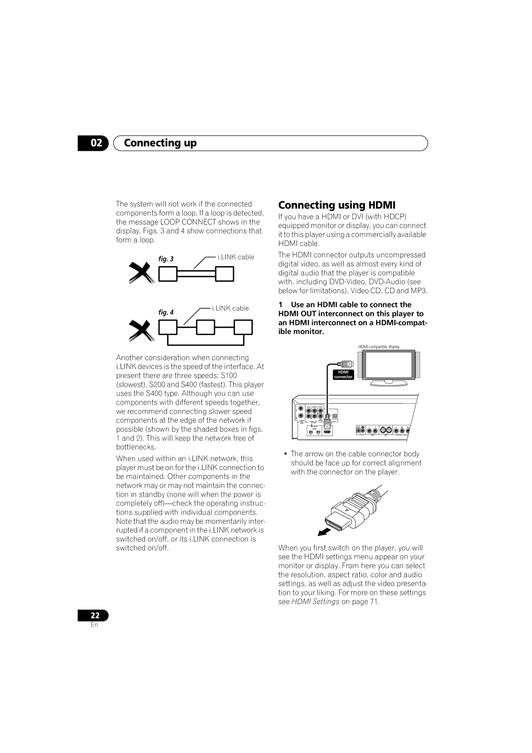 Pioneer DV-79AVi-s operating instructions Connecting using Hdmi 