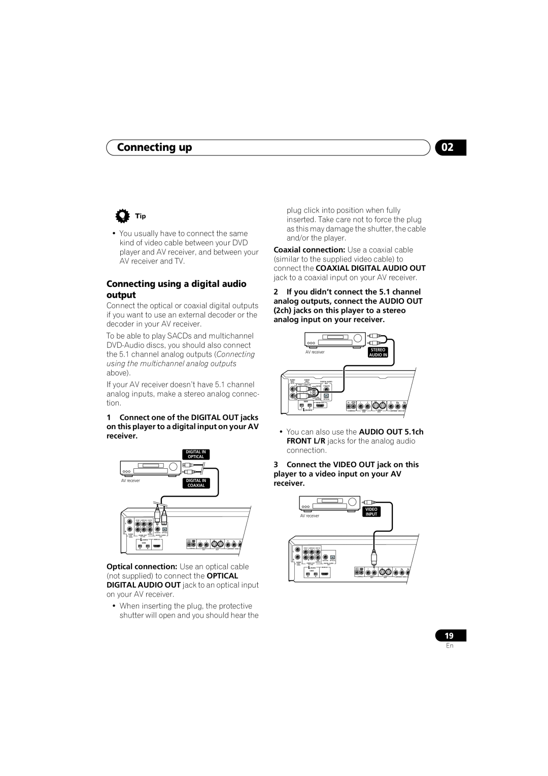 Pioneer DV-79AVi-s operating instructions Connecting using a digital audio output, Connecting up 