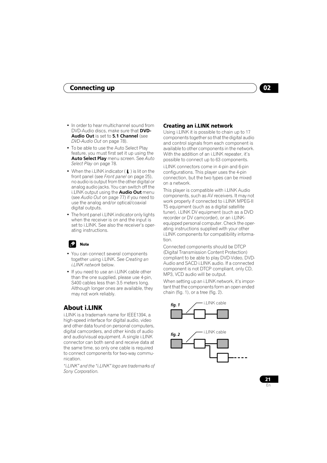 Pioneer DV-79AVi-s operating instructions About i.LINK, Creating an i.LINK network, Connecting up 