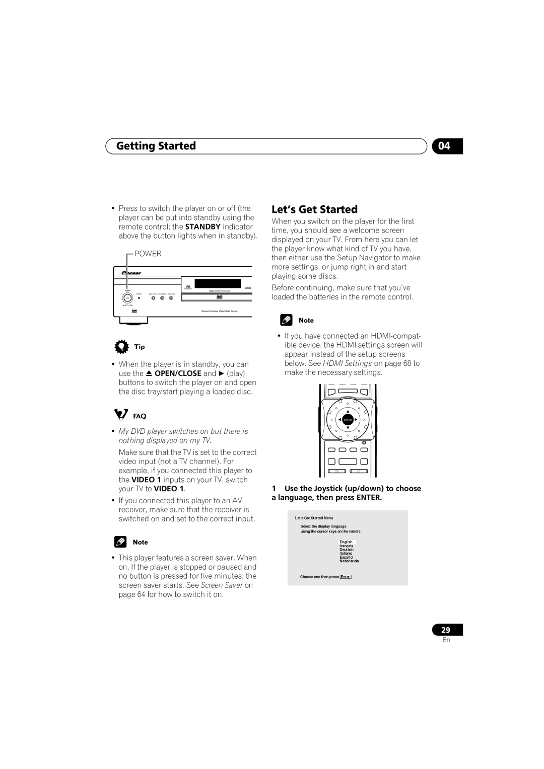 Pioneer DV-989AVi-G operating instructions Getting Started, Let’s Get Started 