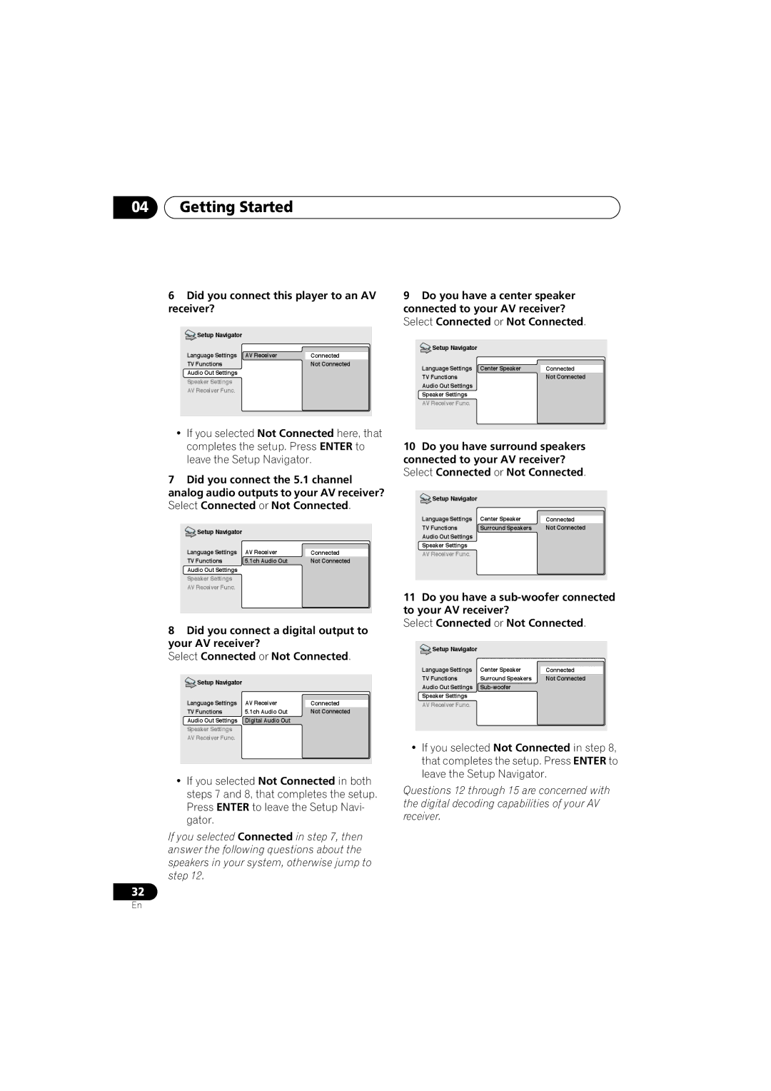 Pioneer DV-989AVi-G operating instructions Did you connect this player to an AV receiver? 