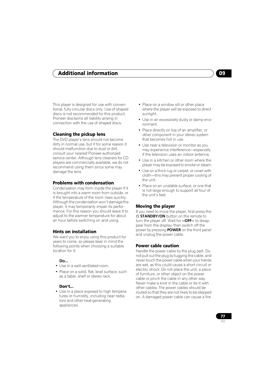 Pioneer DV-989AVi-G operating instructions Additional information 