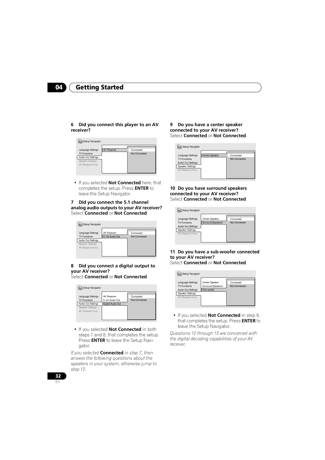 Pioneer DV-989AVi-S operating instructions Did you connect this player to an AV receiver? 