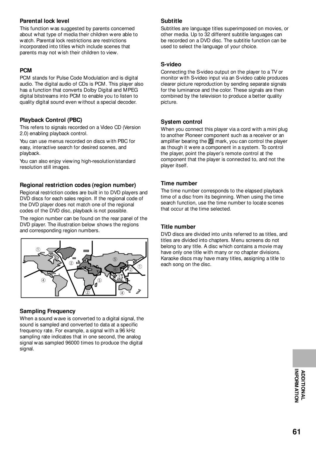 Pioneer DV-C302D operating instructions Pcm 