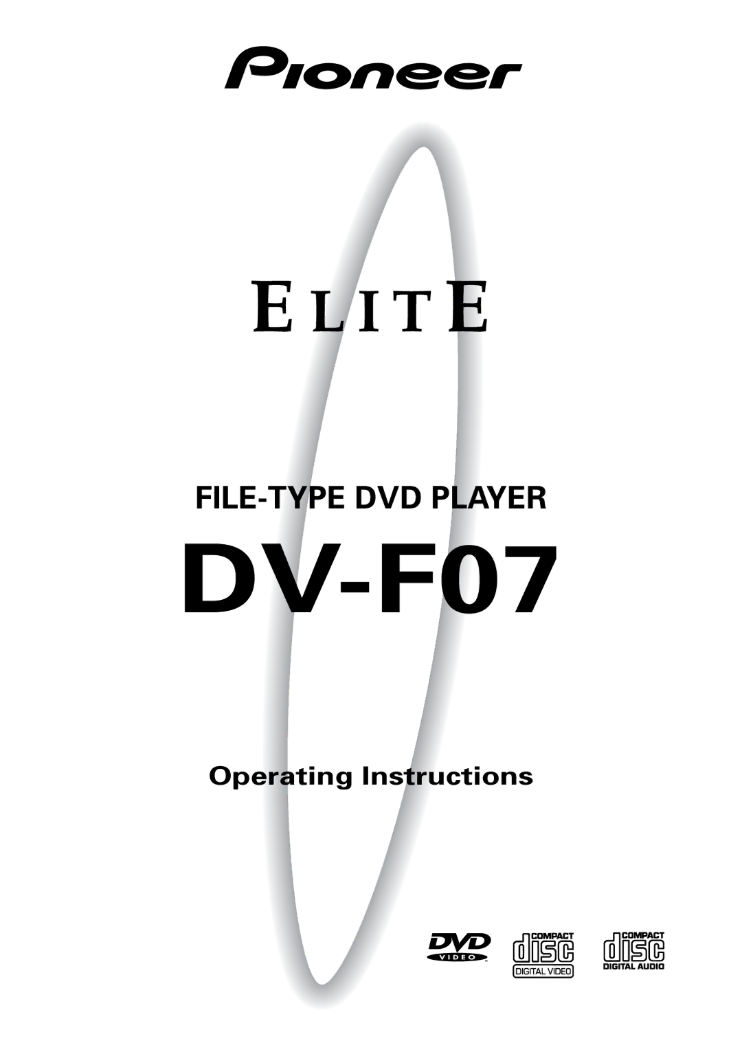 Pioneer DV-F07 operating instructions 