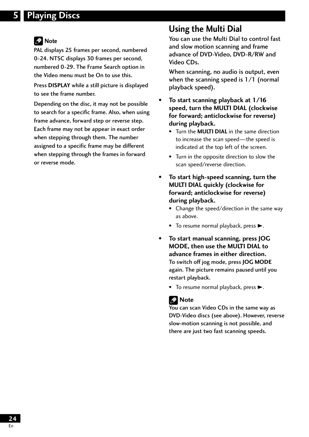 Pioneer DV-S733A operating instructions Using the Multi Dial 