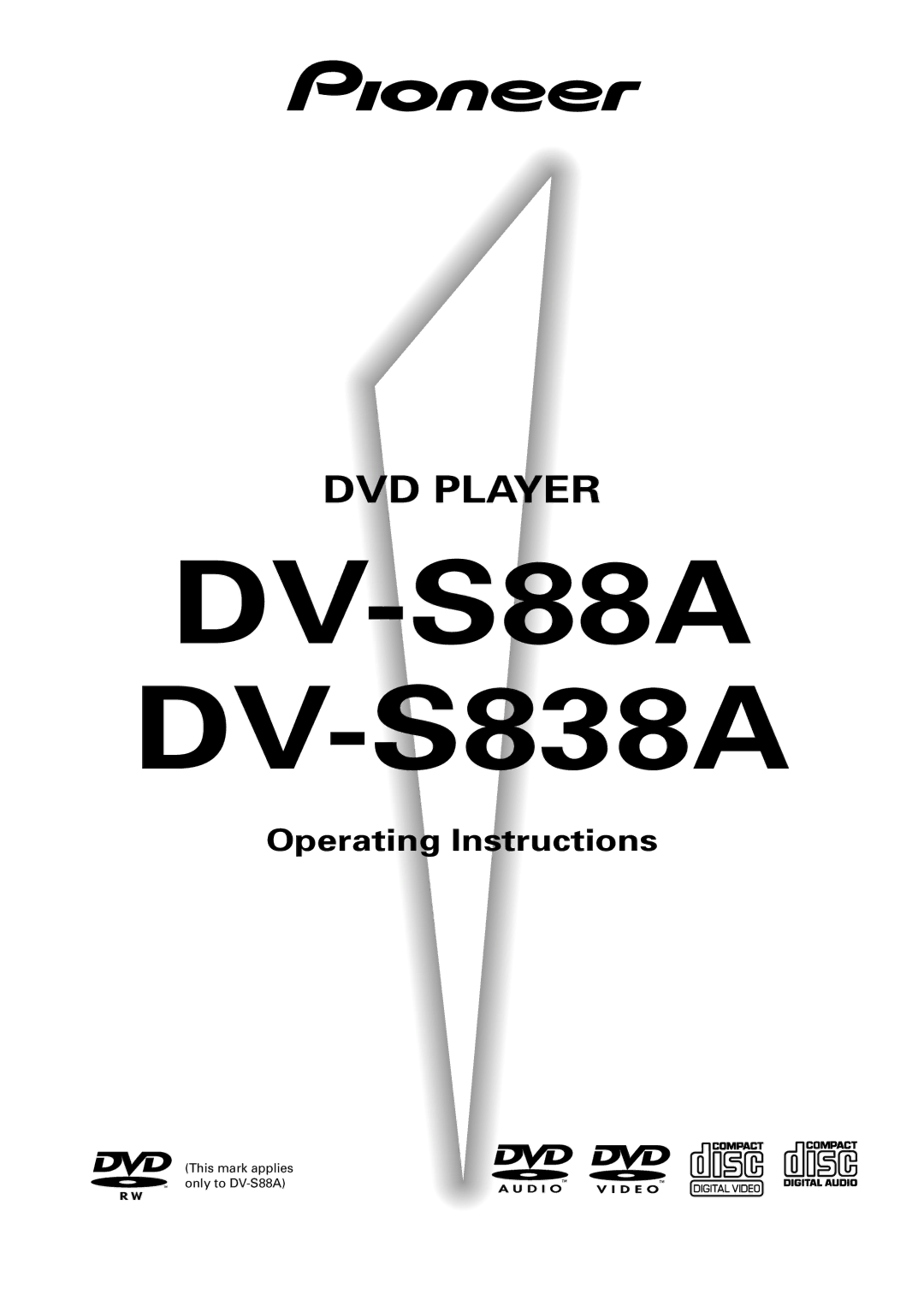 Pioneer DV-S88A, DV-SS838A operating instructions 