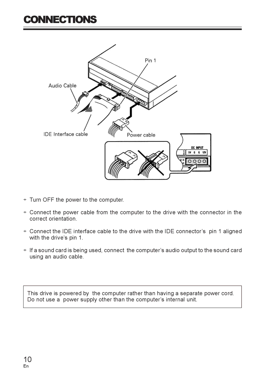 Pioneer DVD / CD WRITER operating instructions Connections 