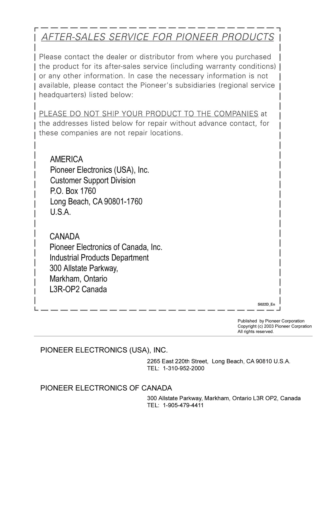 Pioneer DVD / CD WRITER operating instructions 