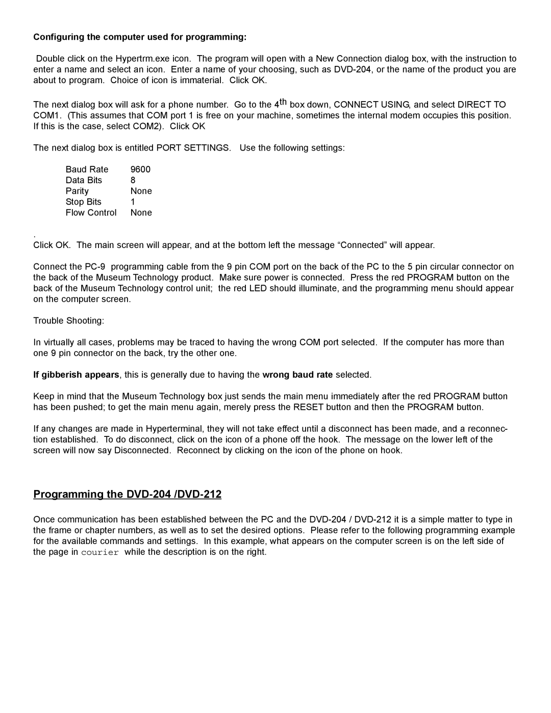 Pioneer instruction manual Programming the DVD-204 /DVD-212, Configuring the computer used for programming 