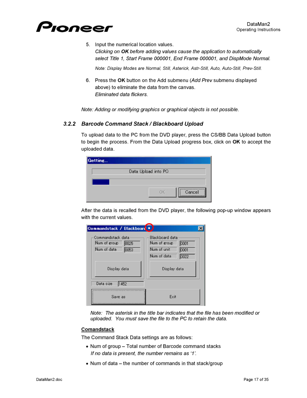 Pioneer DVD-V7400 manual Eliminated data flickers 