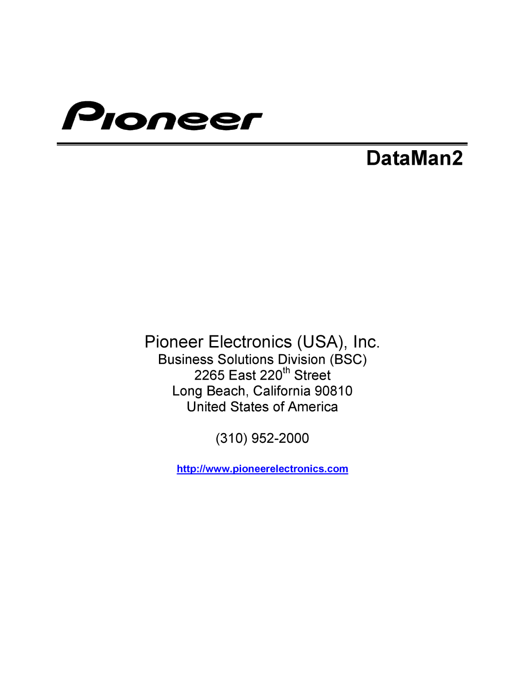 Pioneer DVD-V7400 manual DataMan2 