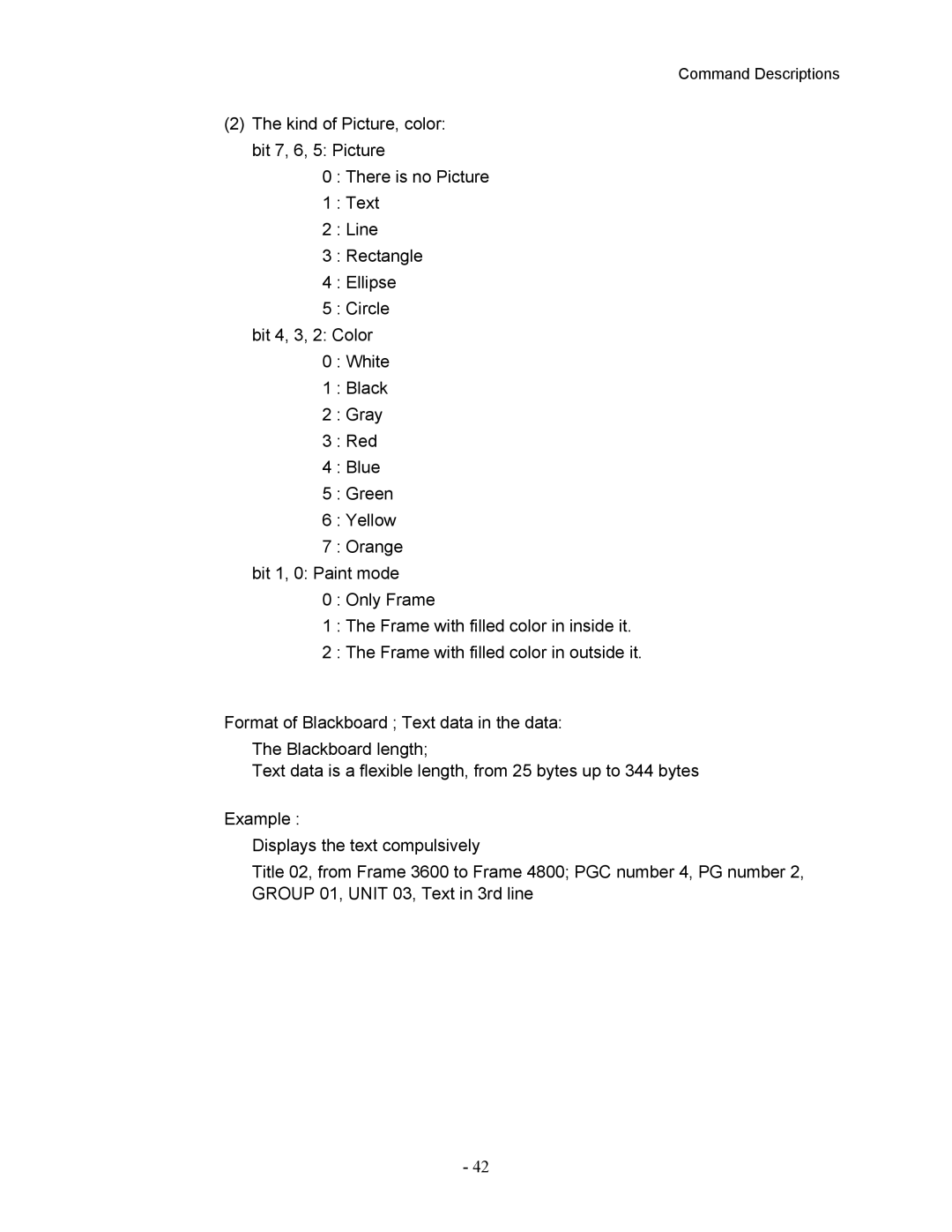 Pioneer DVD-V7400 manual Command Descriptions 