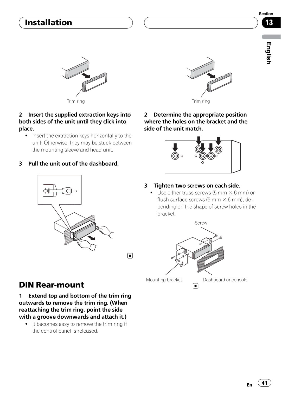 Pioneer DVH-390MP manual DIN Rear-mount 