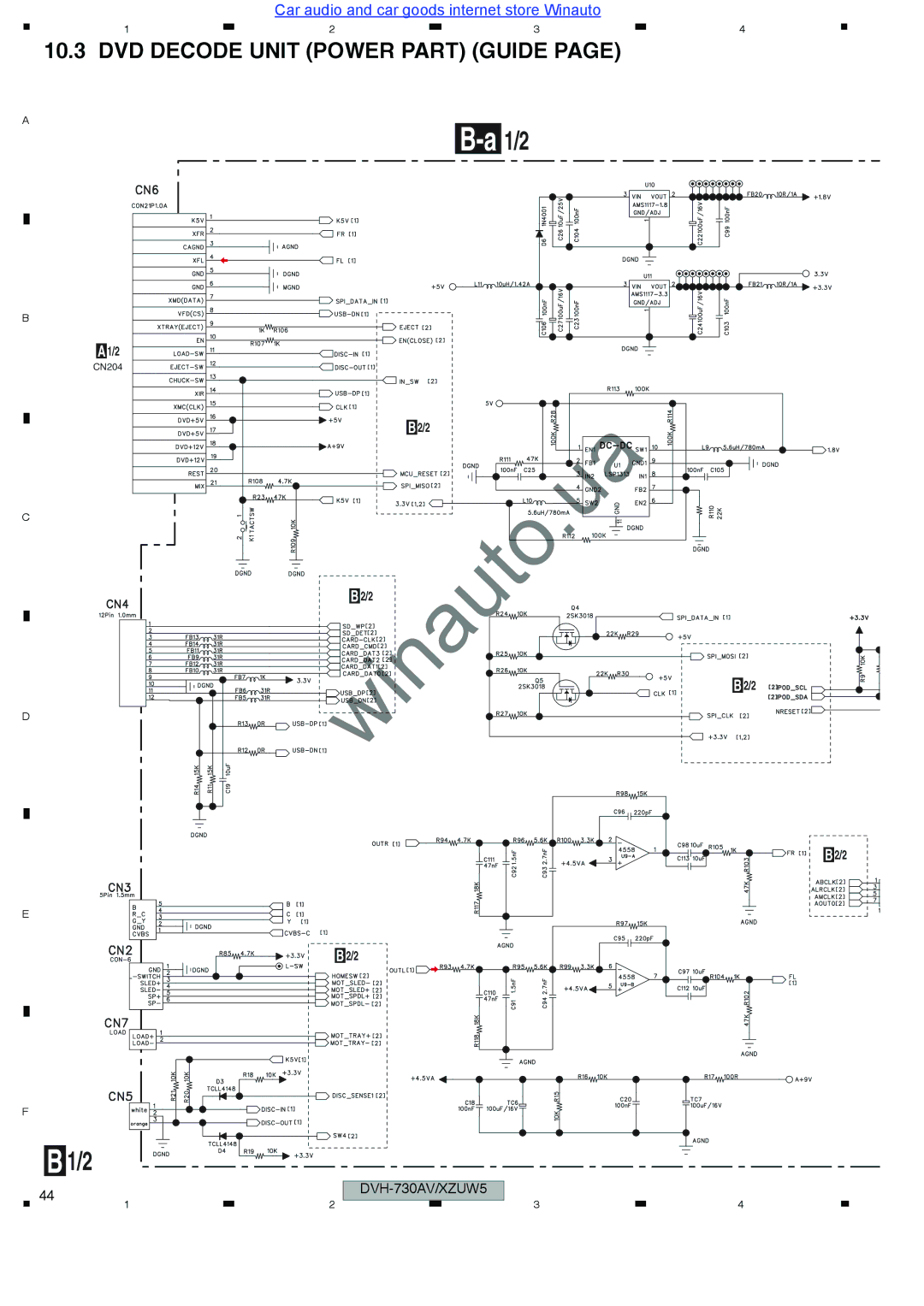 Pioneer DVH-735AV user manual DVD Decode Unit Power Part Guide 