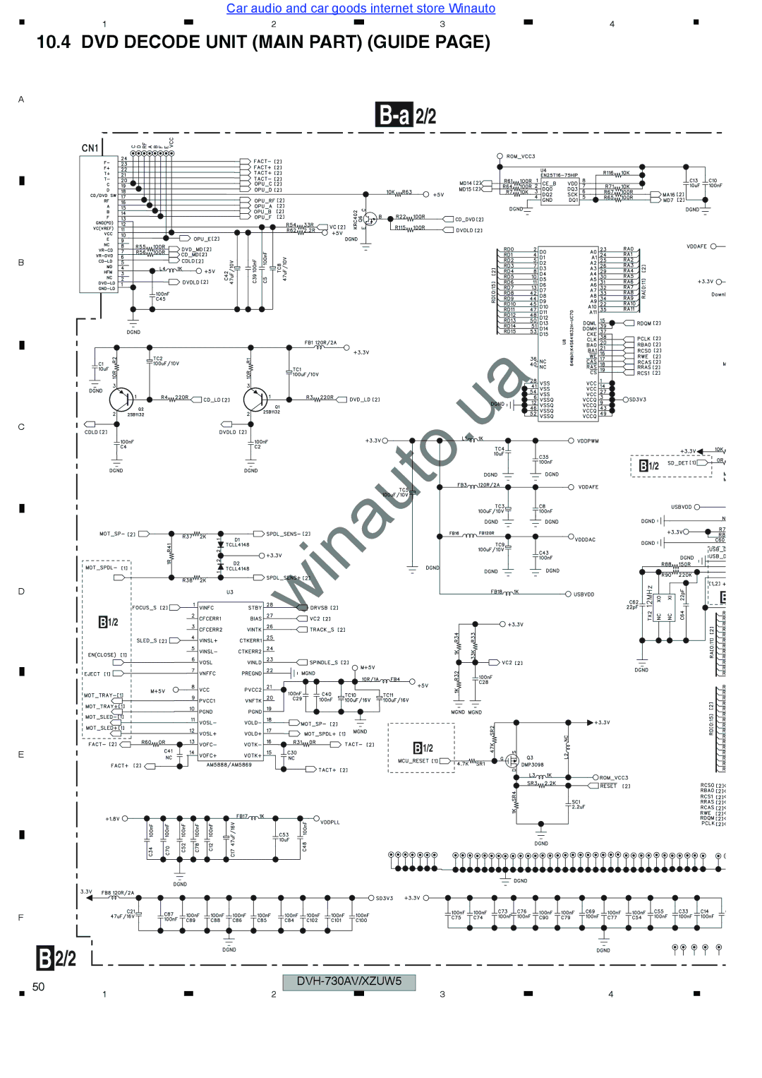 Pioneer DVH-735AV user manual DVD Decode Unit Main Part Guide 