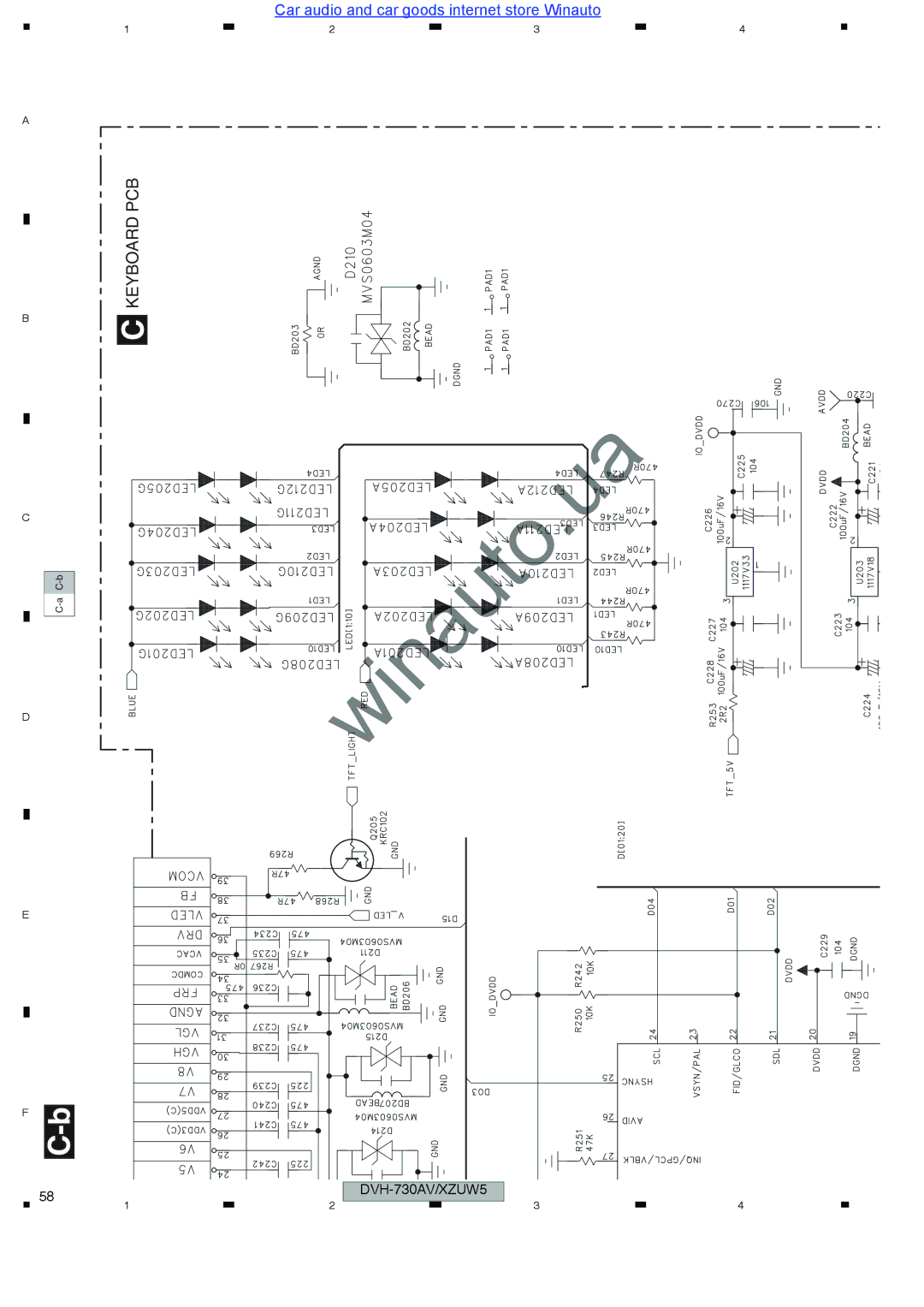 Pioneer DVH-735AV user manual Keyboard PCB 