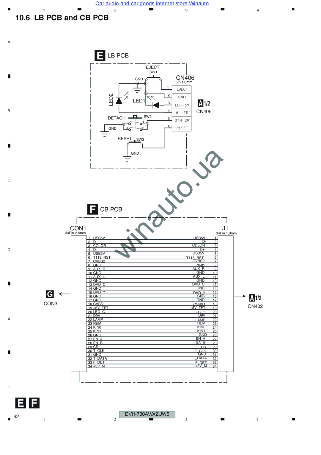 Pioneer DVH-735AV user manual LB PCB and CB PCB 