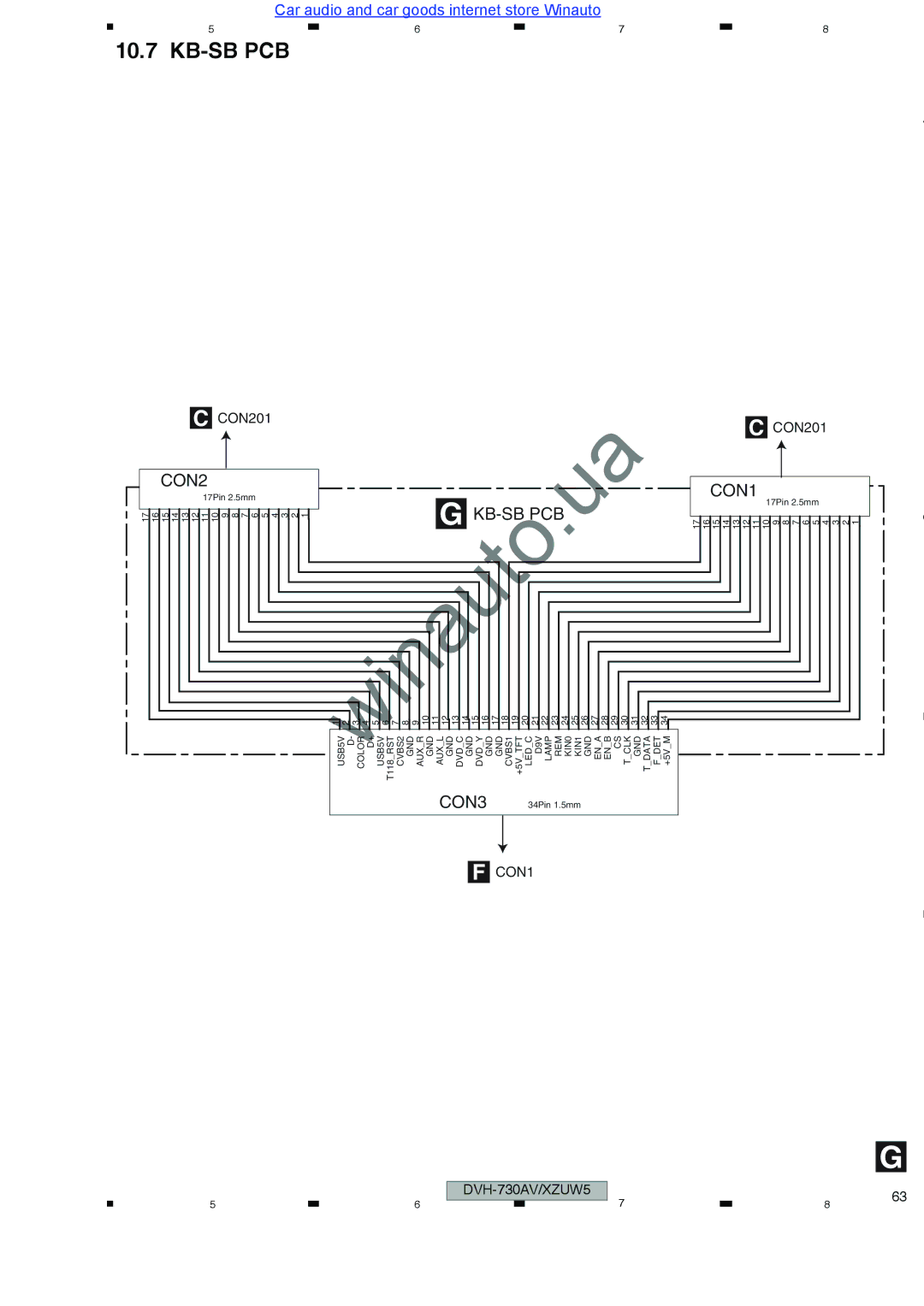 Pioneer DVH-735AV user manual Kb-Sb Pcb 