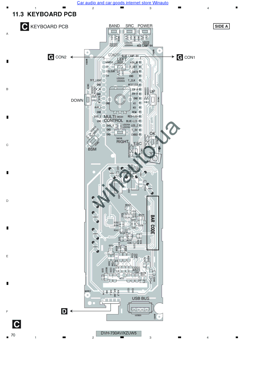 Pioneer DVH-735AV user manual Keyboard PCB 