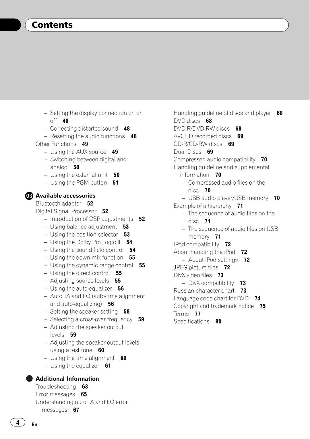 Pioneer DVH-P4100UB operation manual Using the dynamic range control Using the direct control 