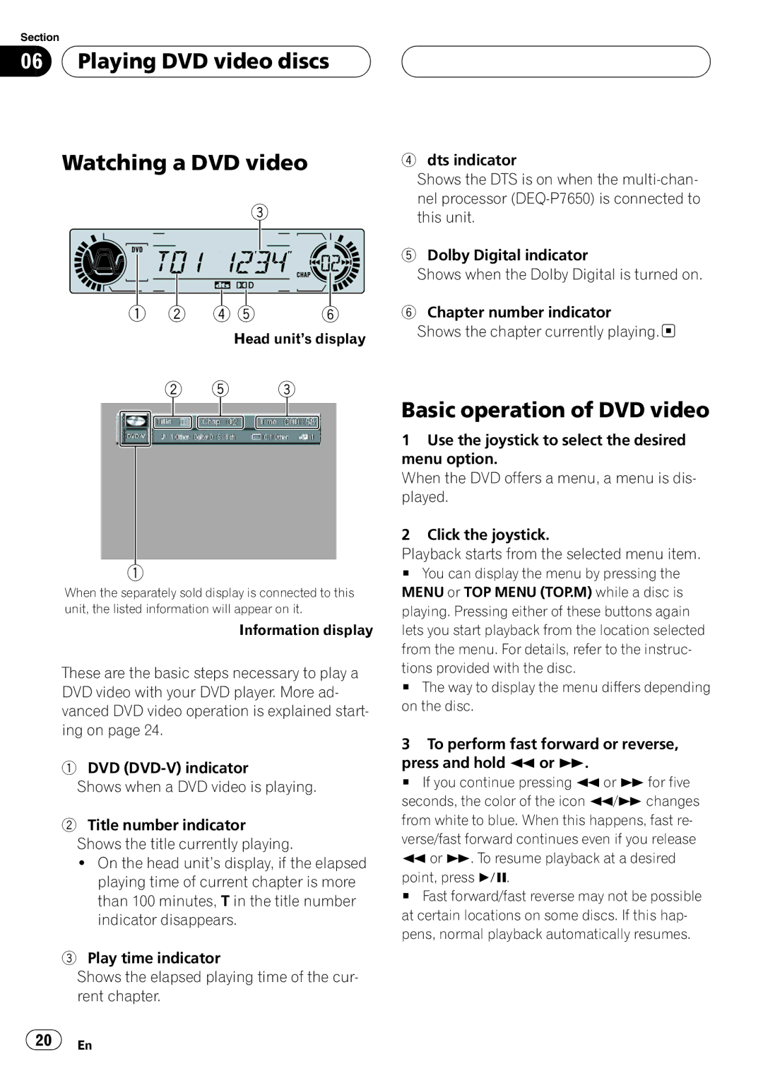 Pioneer DVH-P5650MP operation manual 