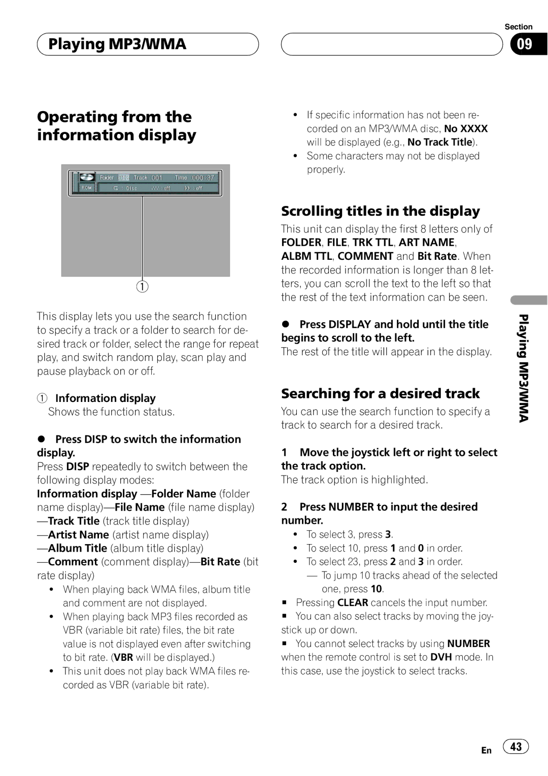 Pioneer DVH-P5650MP operation manual 