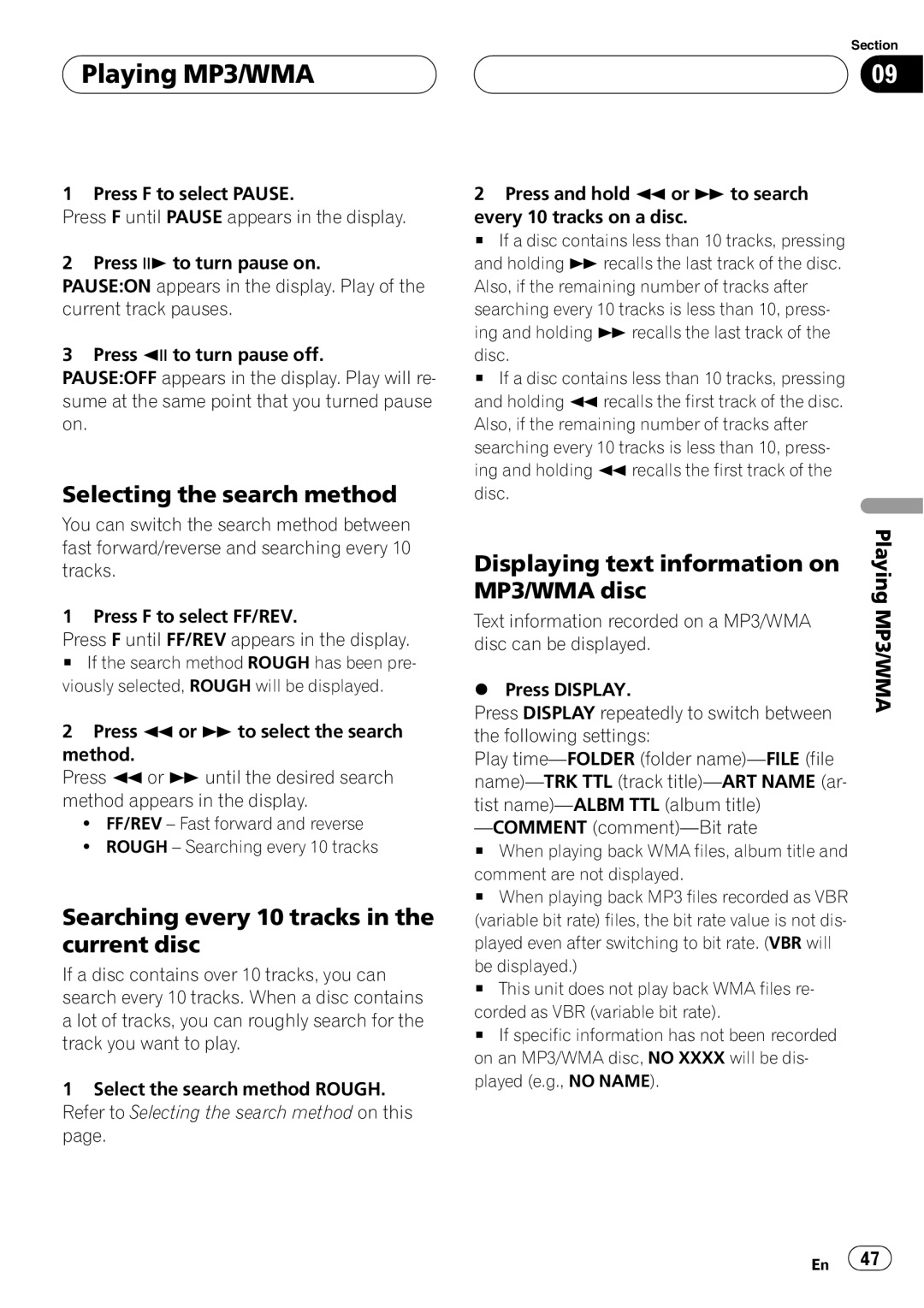 Pioneer DVH-P5650MP operation manual 