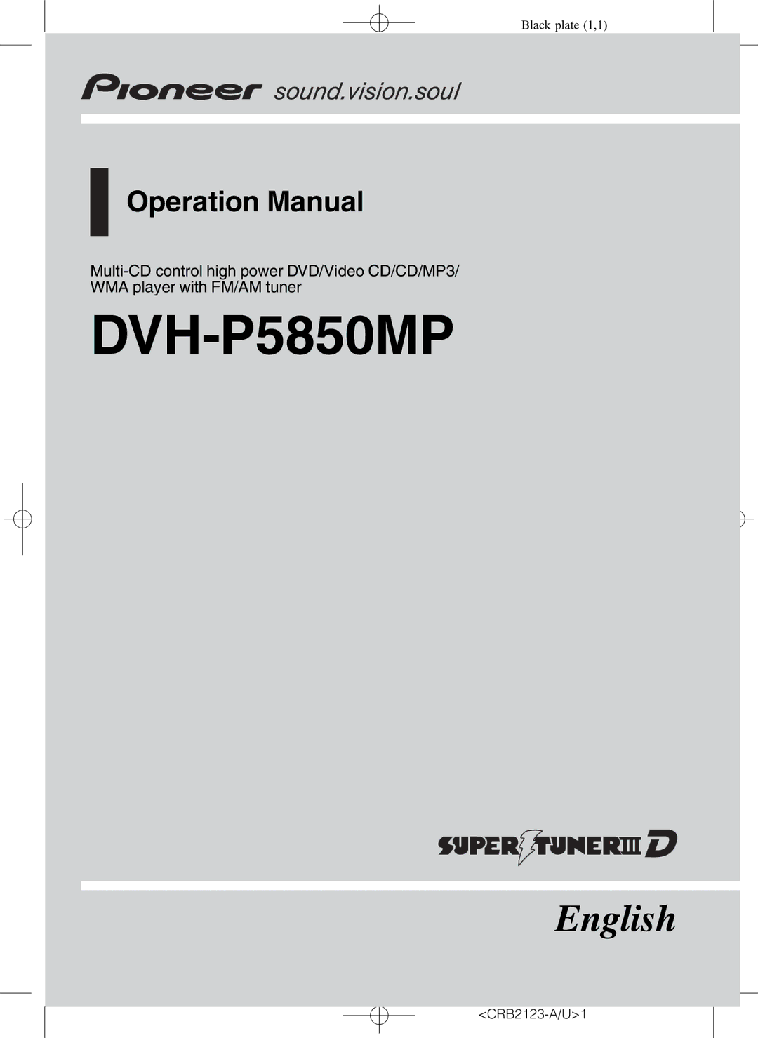 Pioneer DVH-P5850MP operation manual 