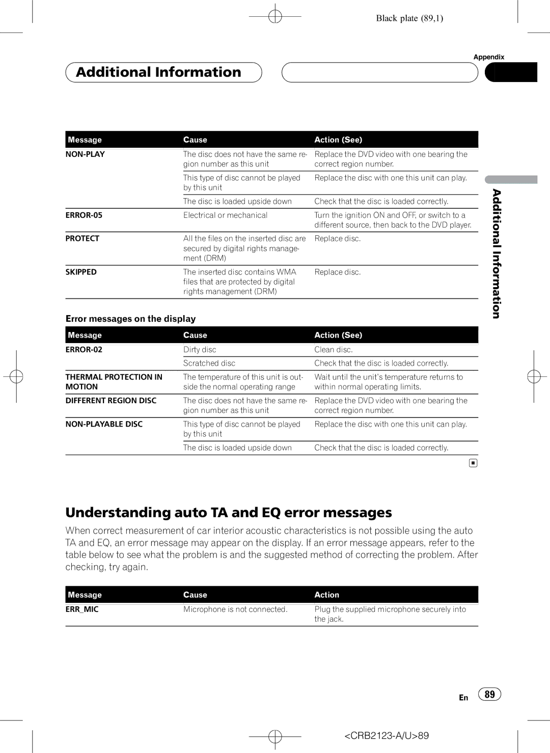 Pioneer DVH-P5850MP operation manual 