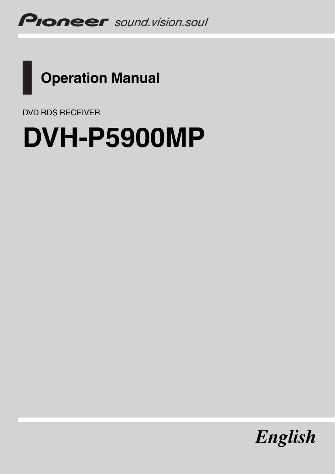 Pioneer DVH-P5900MP operation manual 