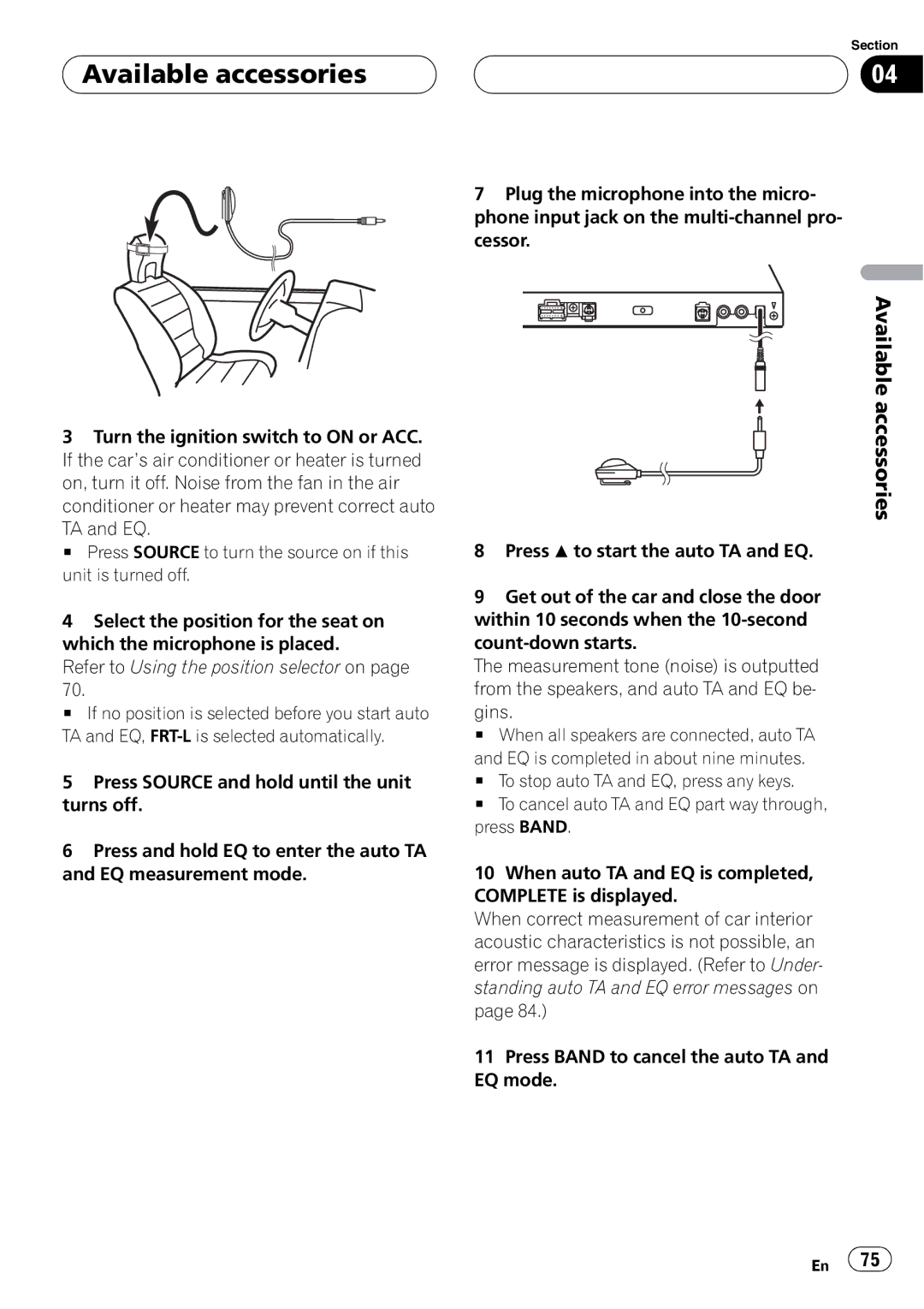 Pioneer DVH-P5900MP operation manual Available accessories 