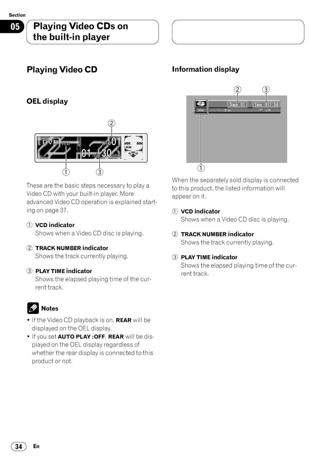 Pioneer DVH-P7000 owner manual Playing Video CDs on the built-in player, VCD indicator 